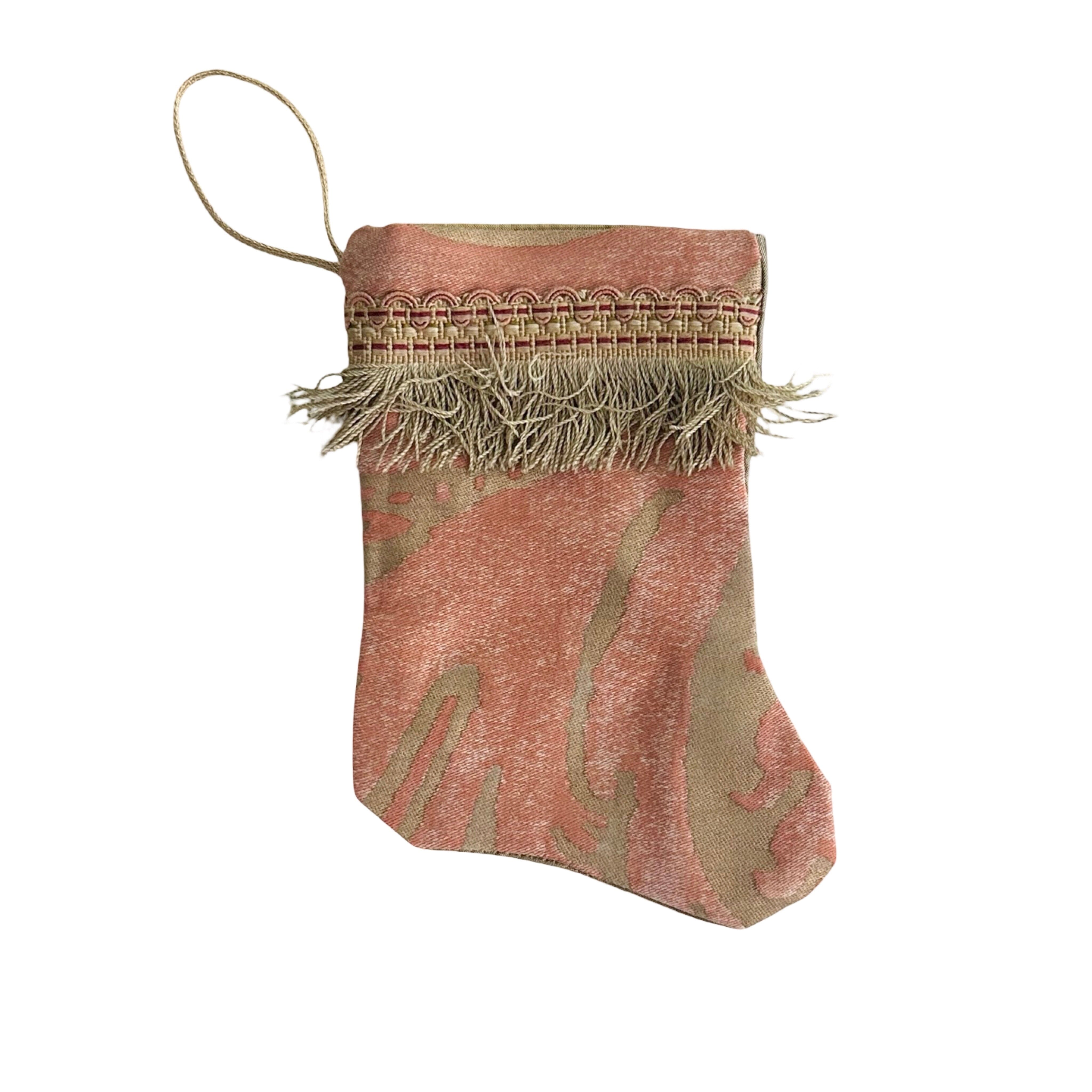 Handmade Mini Stocking from Antique and Vintage Textiles Ornament B. Viz Design D