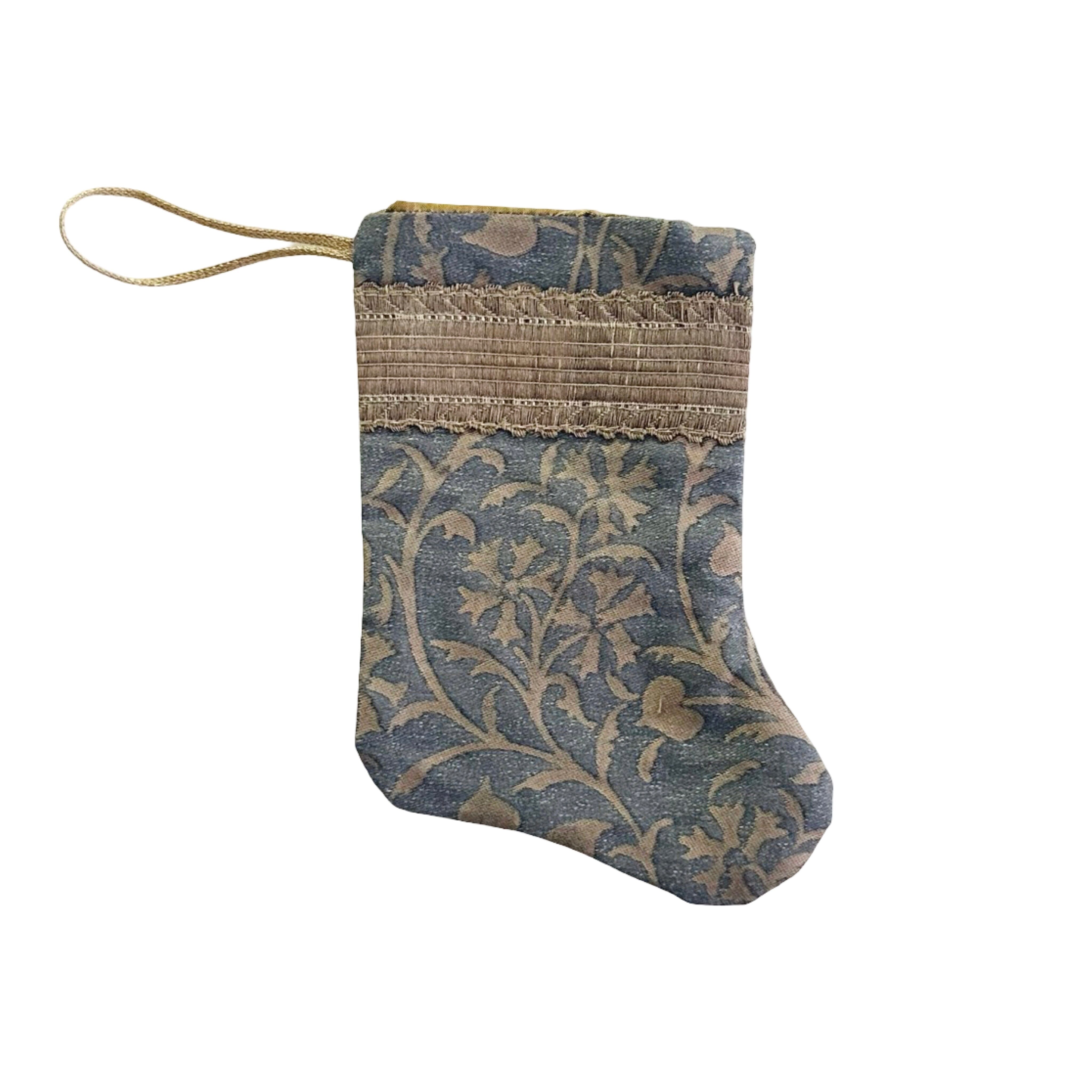Handmade Mini Stocking from Antique and Vintage Textiles Ornament B. Viz Design E