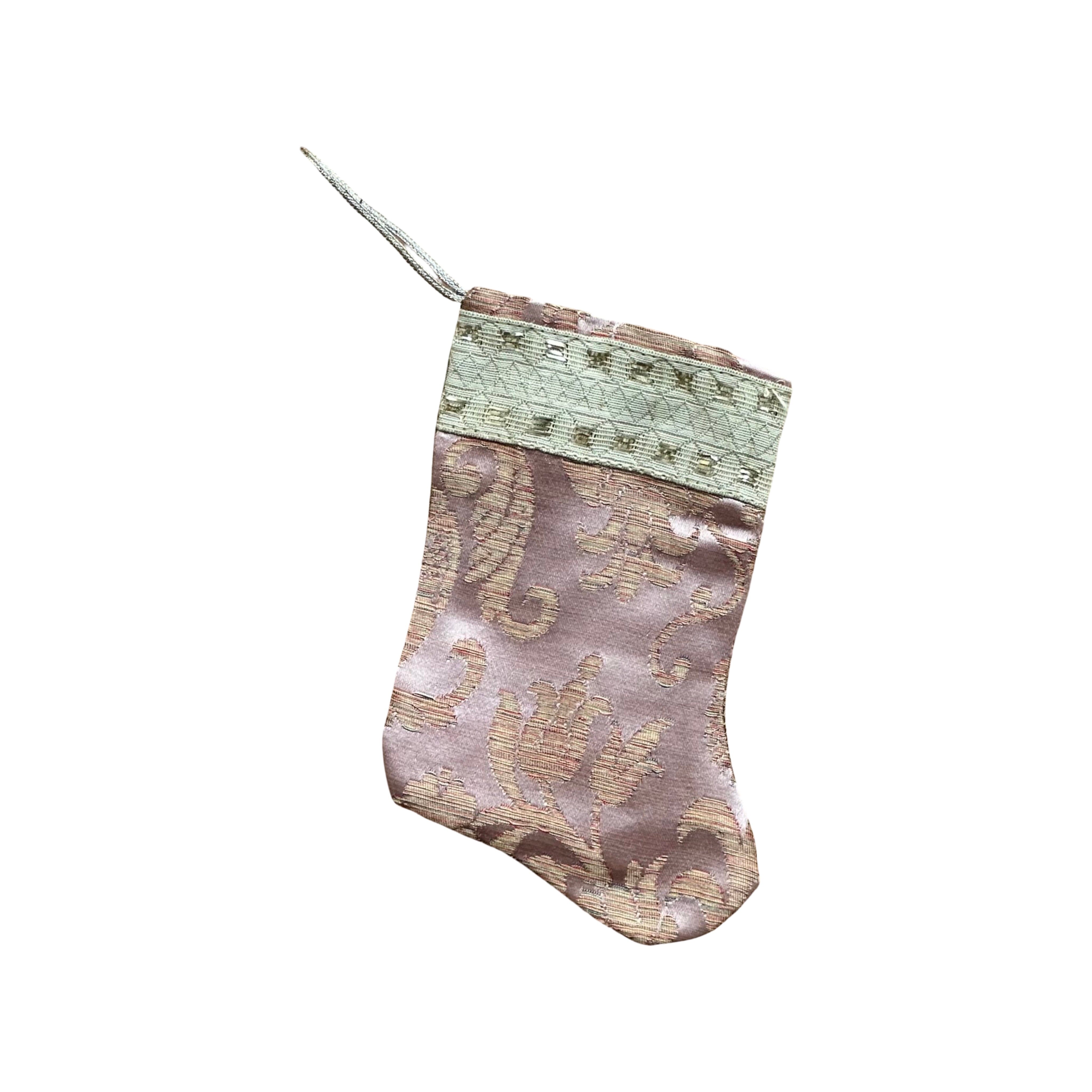 Handmade Mini Stocking from Antique and Vintage Textiles Ornament B. Viz Design E
