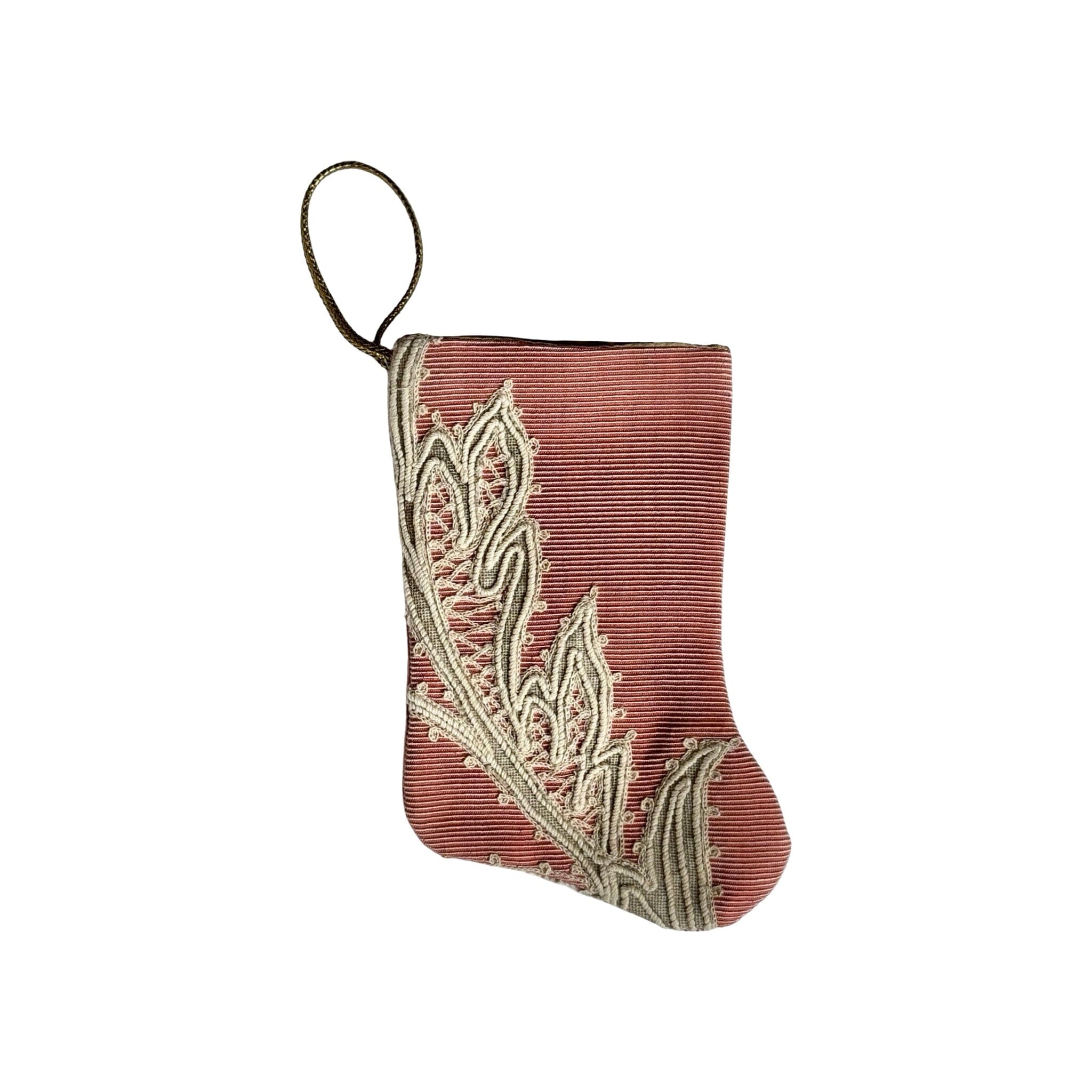 Handmade Mini Stocking from Antique and Vintage Textiles - Ornament B. Viz Design F