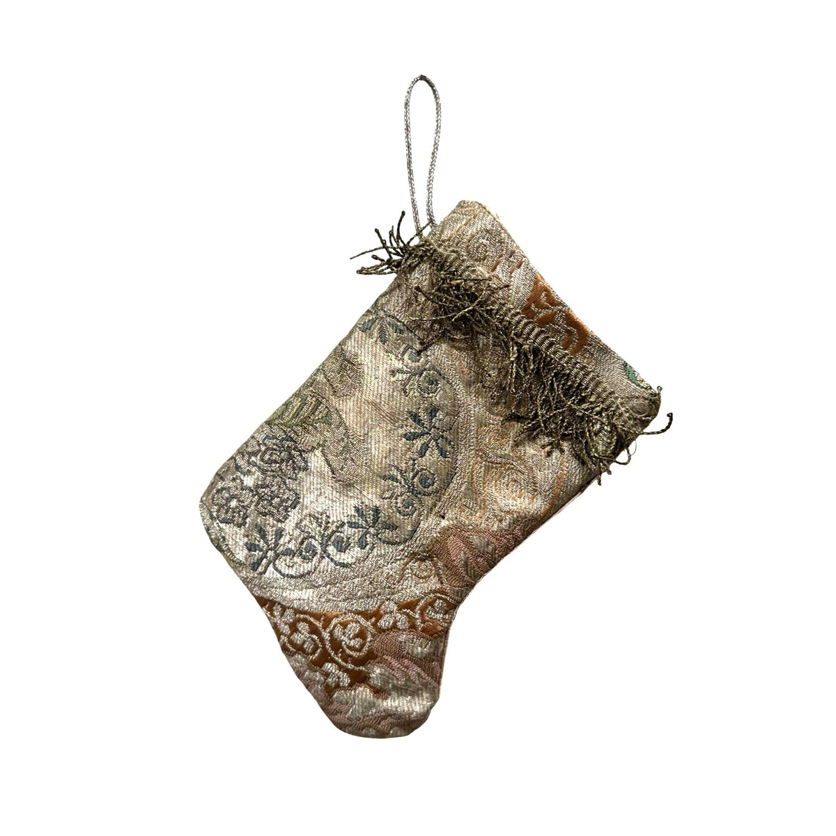 Handmade Mini Stocking from Antique and Vintage Textiles Ornament B. Viz Design H
