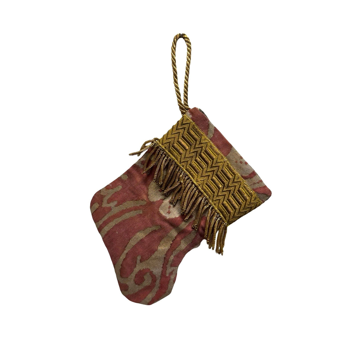 Handmade Mini Stocking from Antique and Vintage Textiles Ornament B. Viz Design H