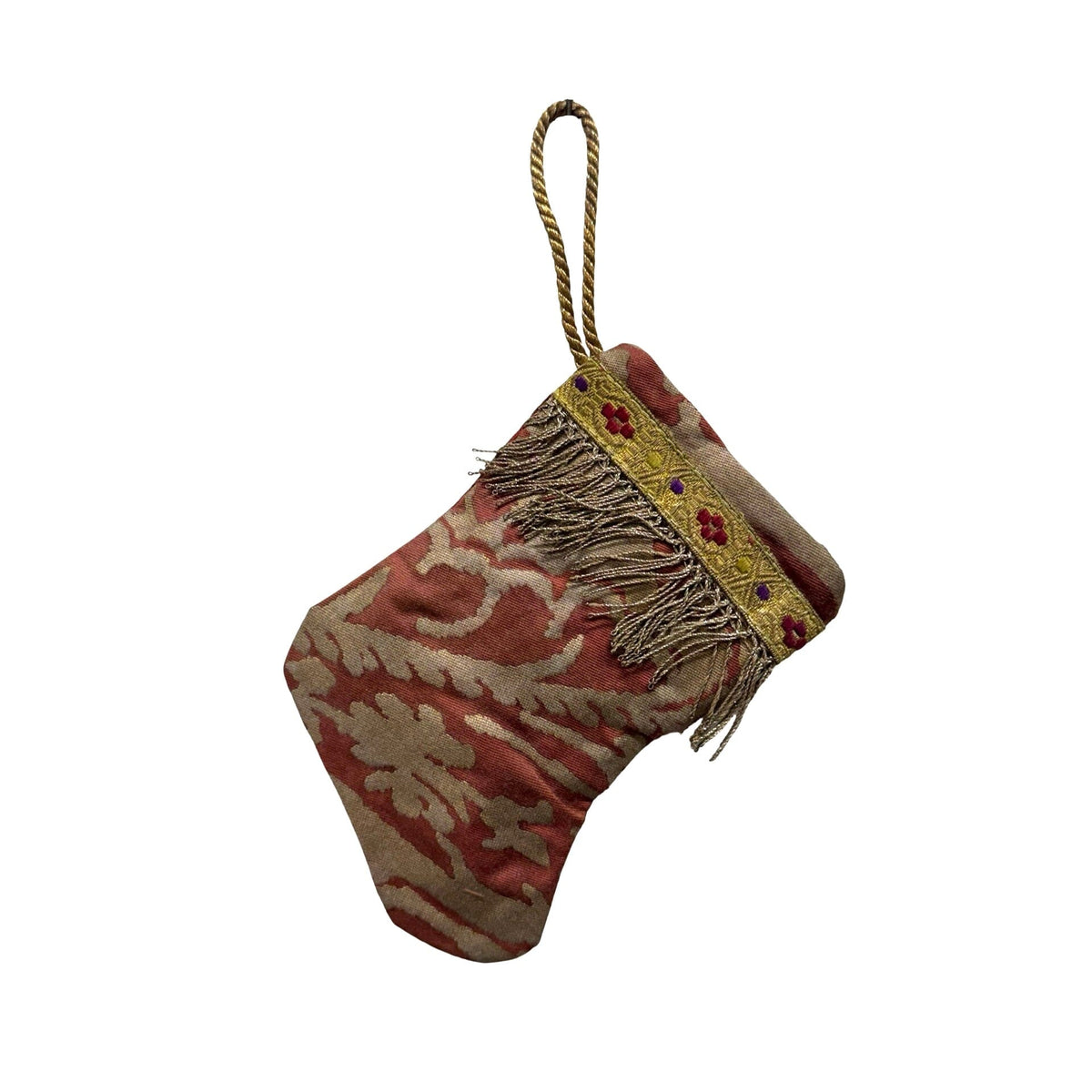 Handmade Mini Stocking from Antique and Vintage Textiles Ornament B. Viz Design I