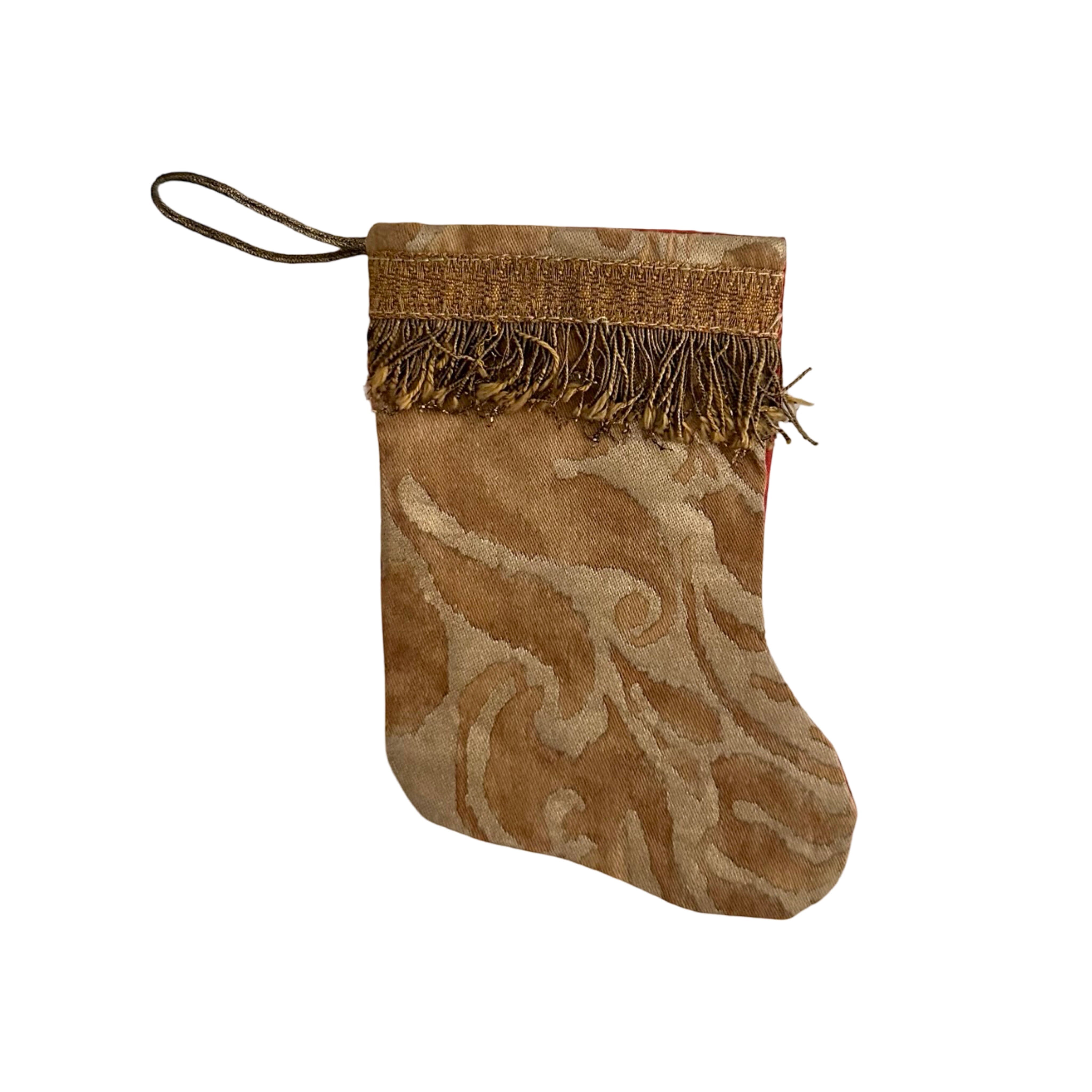 Handmade Mini Stocking from Antique and Vintage Textiles Ornament B. Viz Design I