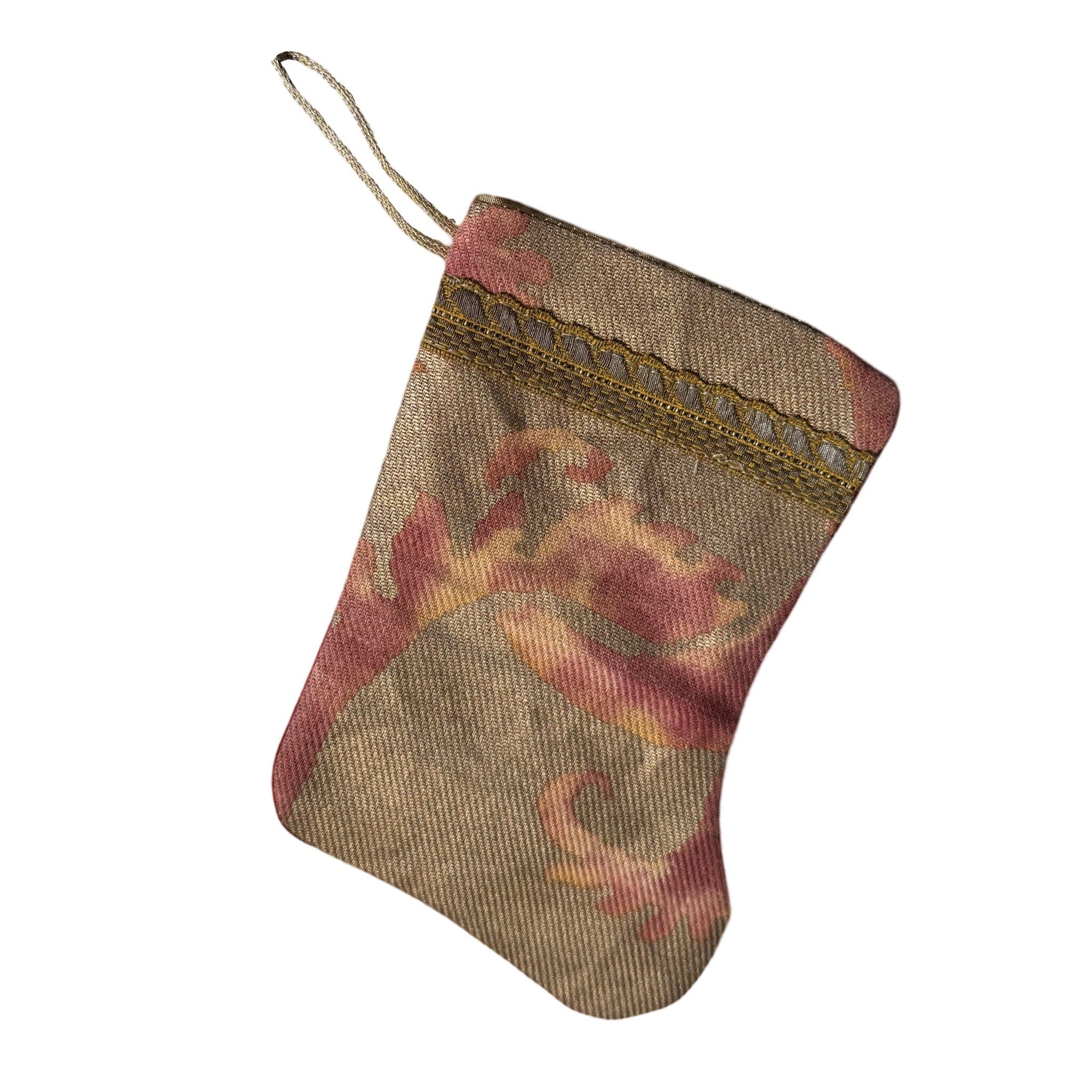 Handmade Mini Stocking from Antique and Vintage Textiles Ornament B. Viz Design I