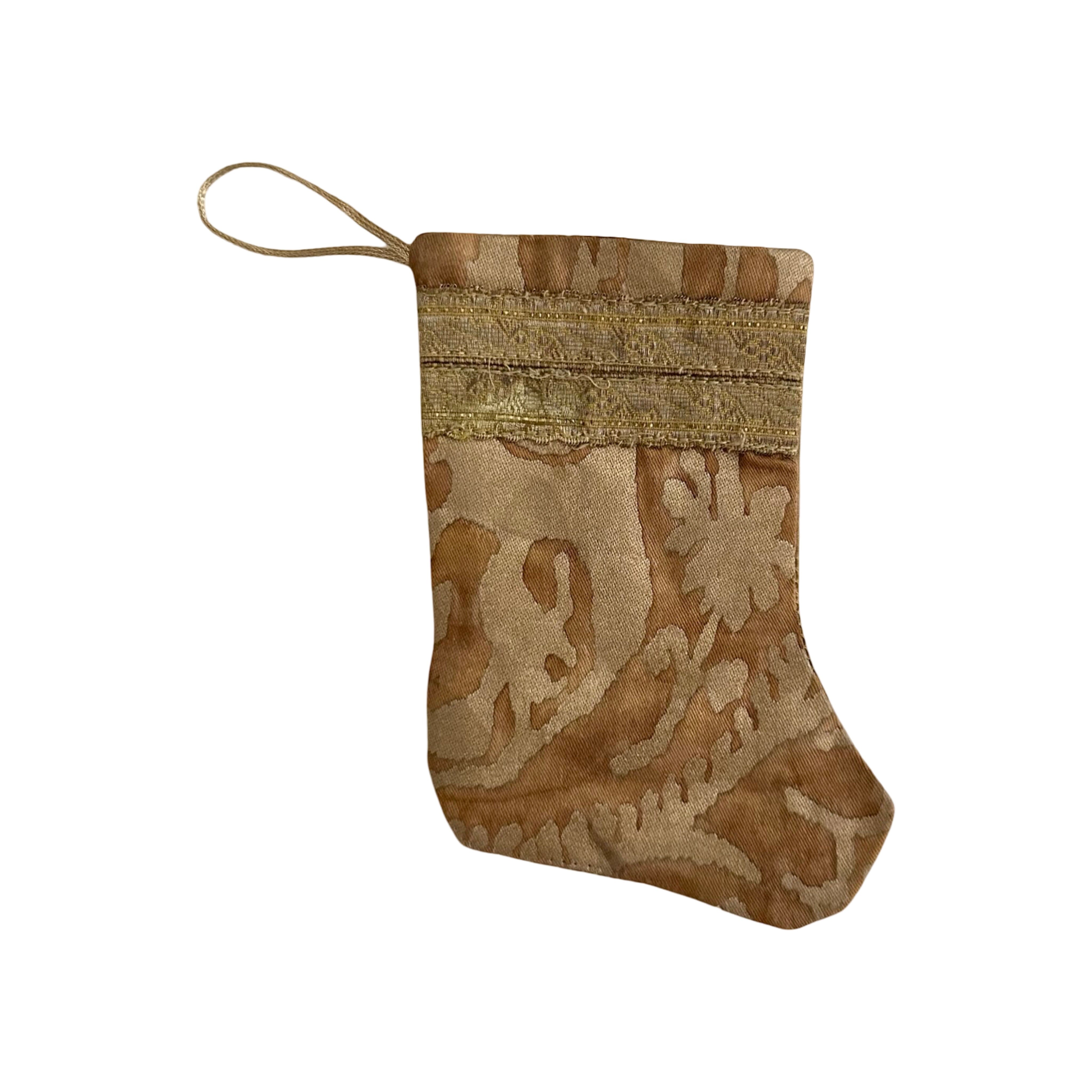 Handmade Mini Stocking from Antique and Vintage Textiles Ornament B. Viz Design J