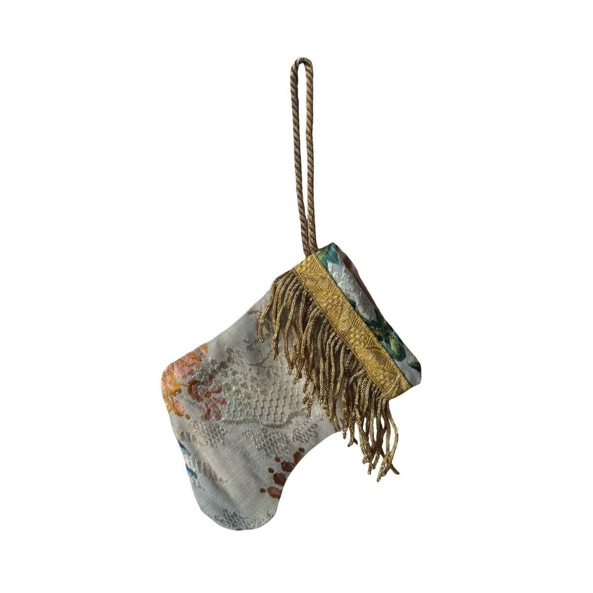 Handmade Mini Stocking from Antique and Vintage Textiles Ornament B. Viz Design JJ