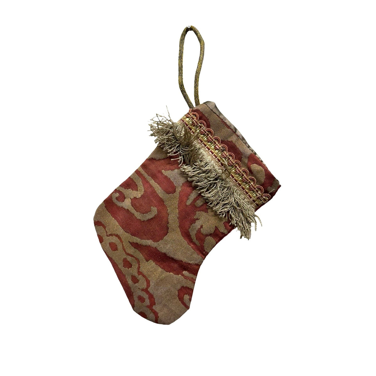 Handmade Mini Stocking from Antique and Vintage Textiles Ornament B. Viz Design L