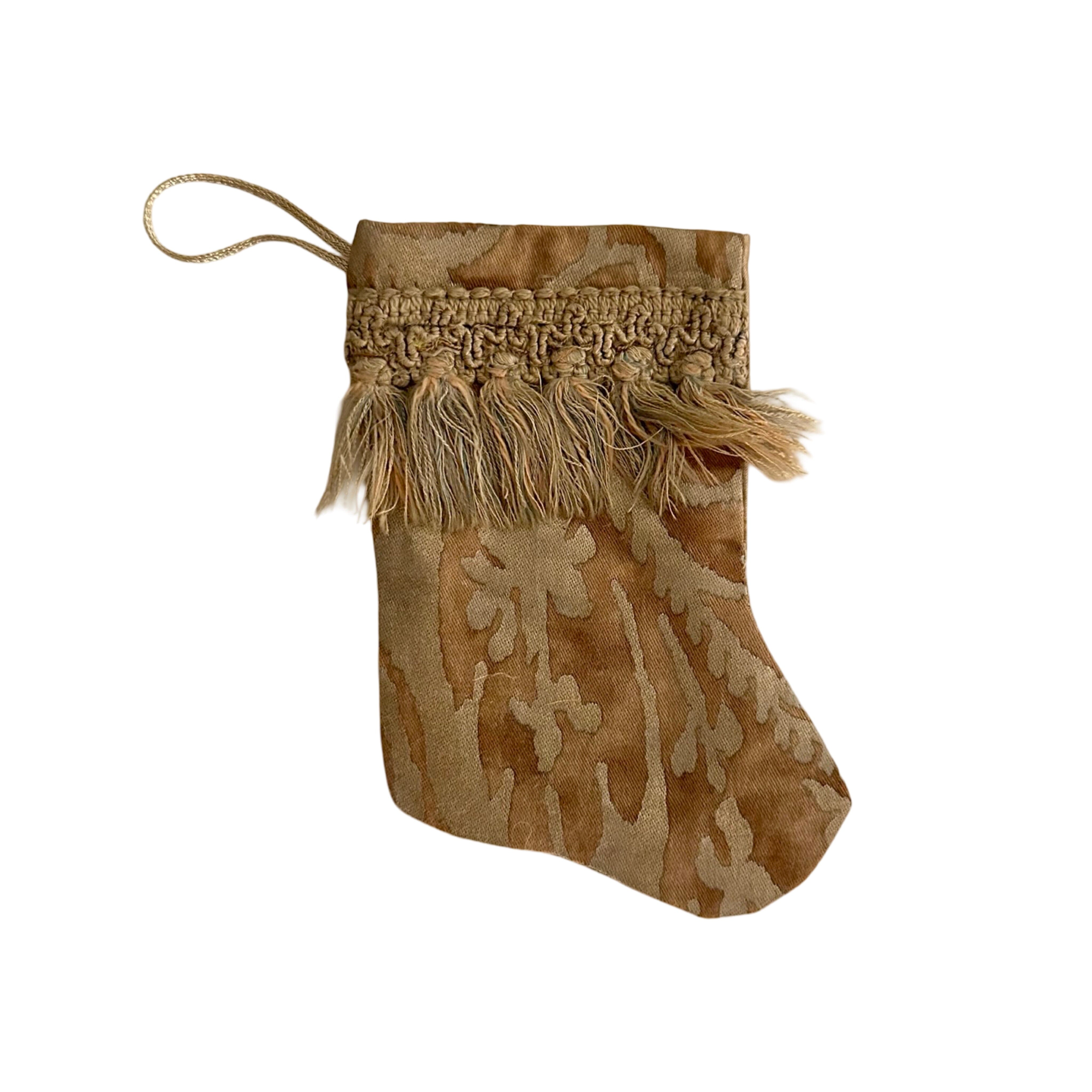 Handmade Mini Stocking from Antique and Vintage Textiles Ornament B. Viz Design L