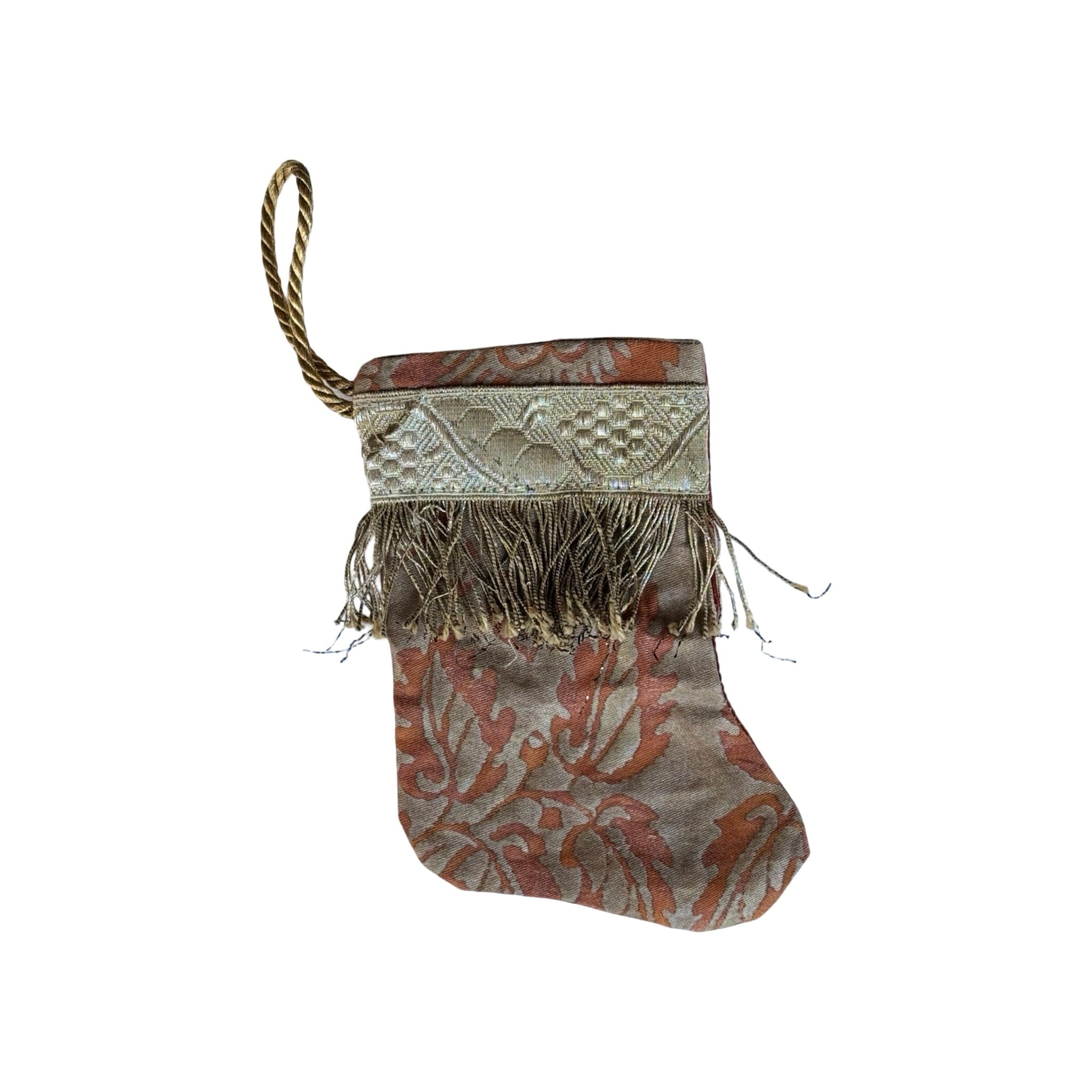 Handmade Mini Stocking from Antique and Vintage Textiles - Ornament B. Viz Design M