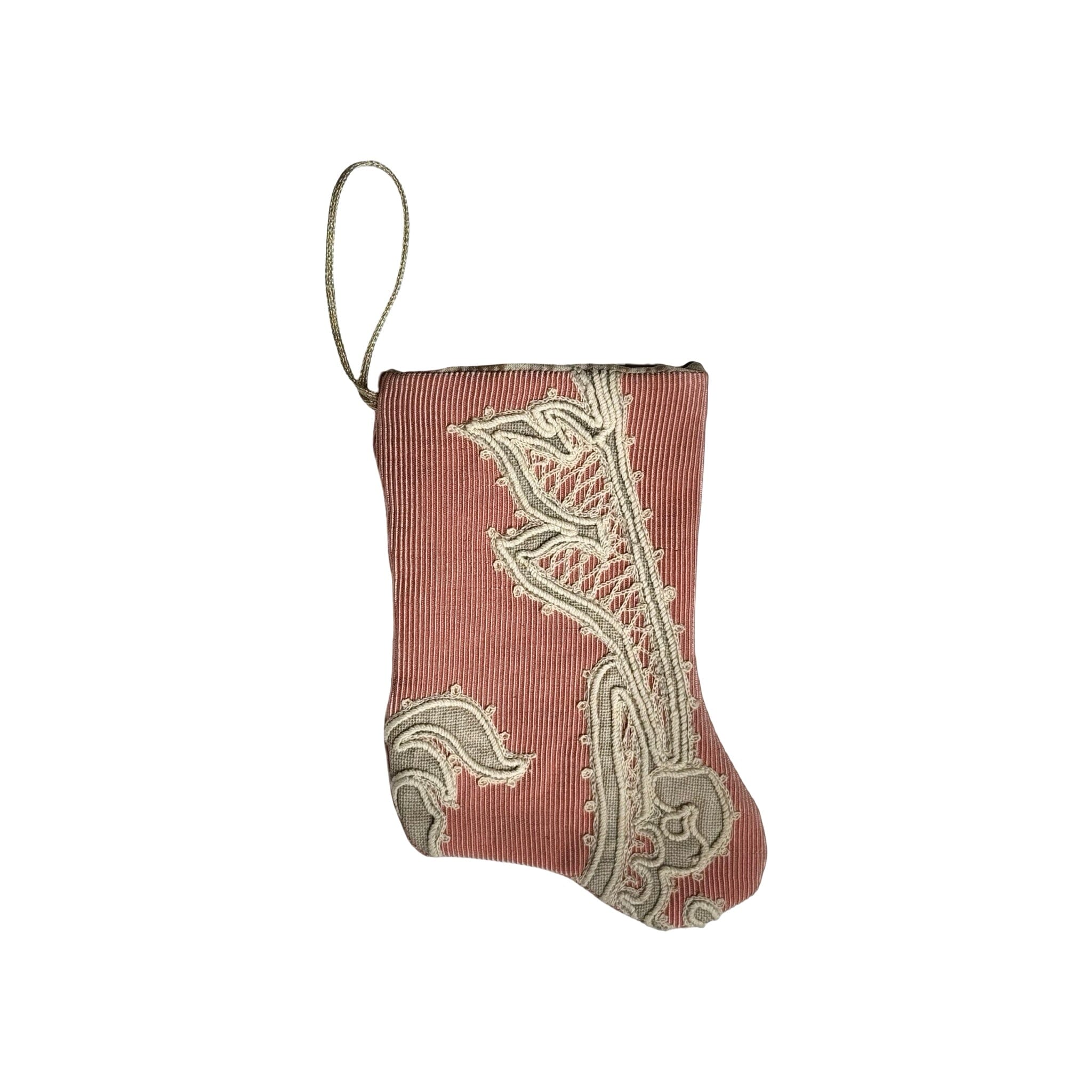 Handmade Mini Stocking from Antique and Vintage Textiles - Ornament B. Viz Design N