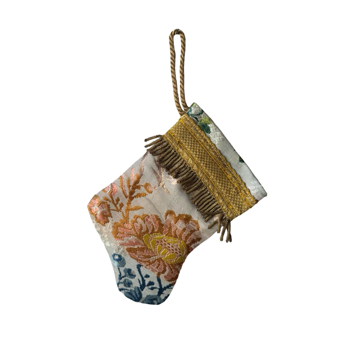 Handmade Mini Stocking from Antique and Vintage Textiles Ornament B. Viz Design O