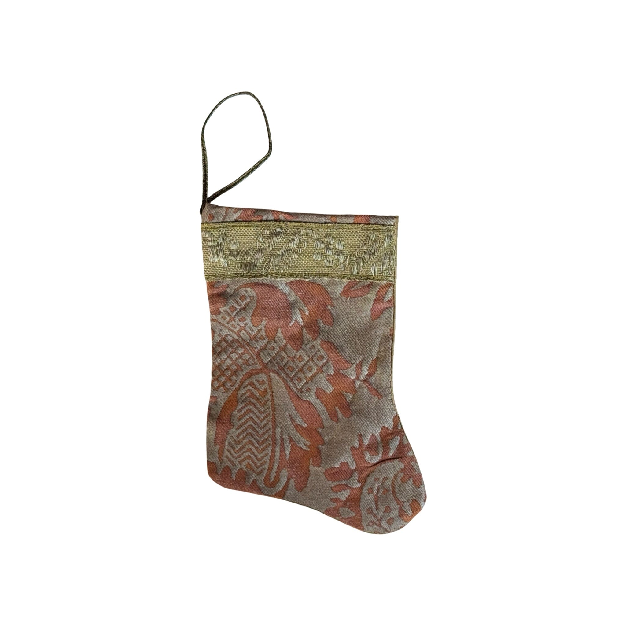 Handmade Mini Stocking from Antique and Vintage Textiles - Ornament B. Viz Design O