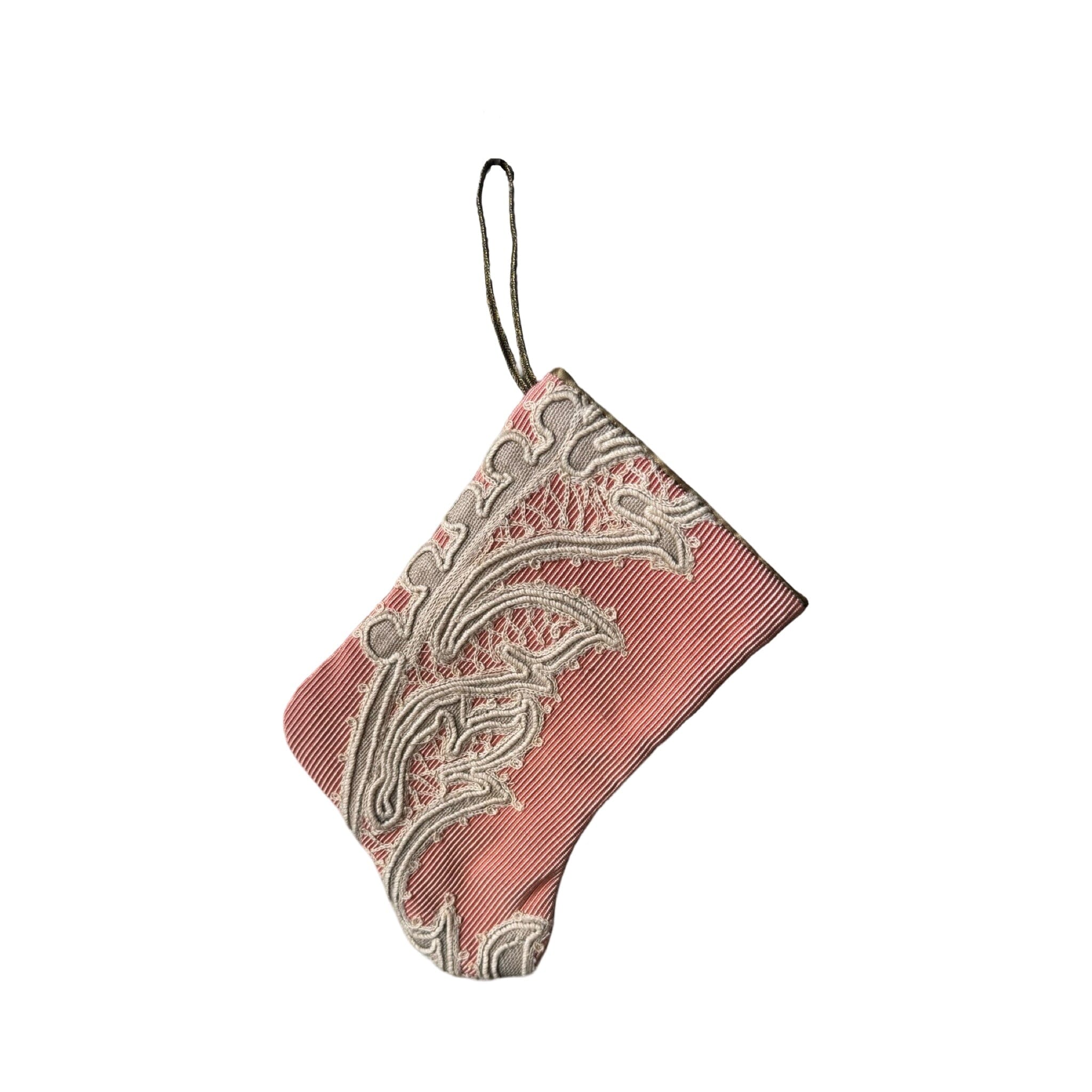 Handmade Mini Stocking from Antique and Vintage Textiles Ornament B. Viz Design O
