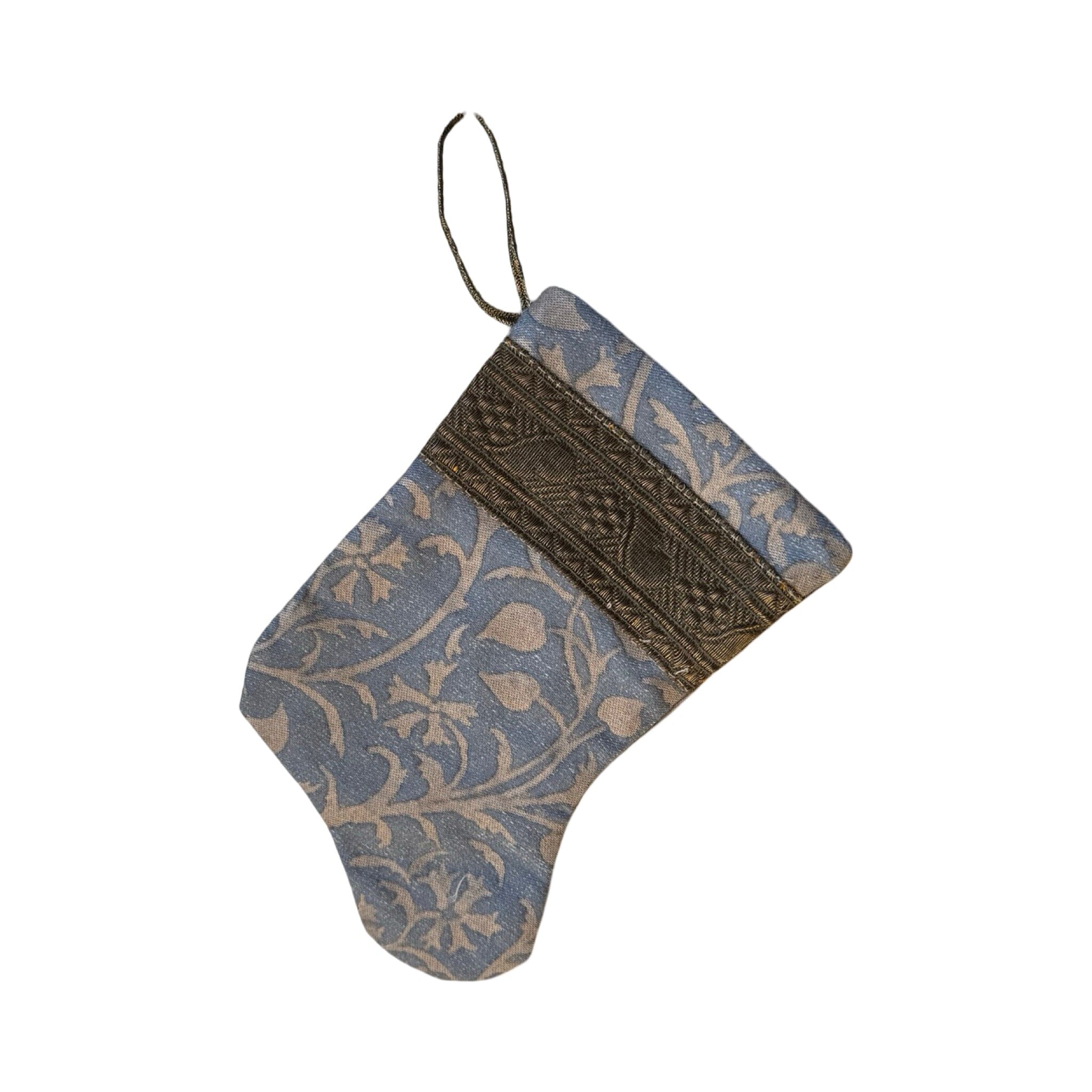 Handmade Mini Stocking from Antique and Vintage Textiles Ornament B. Viz Design P