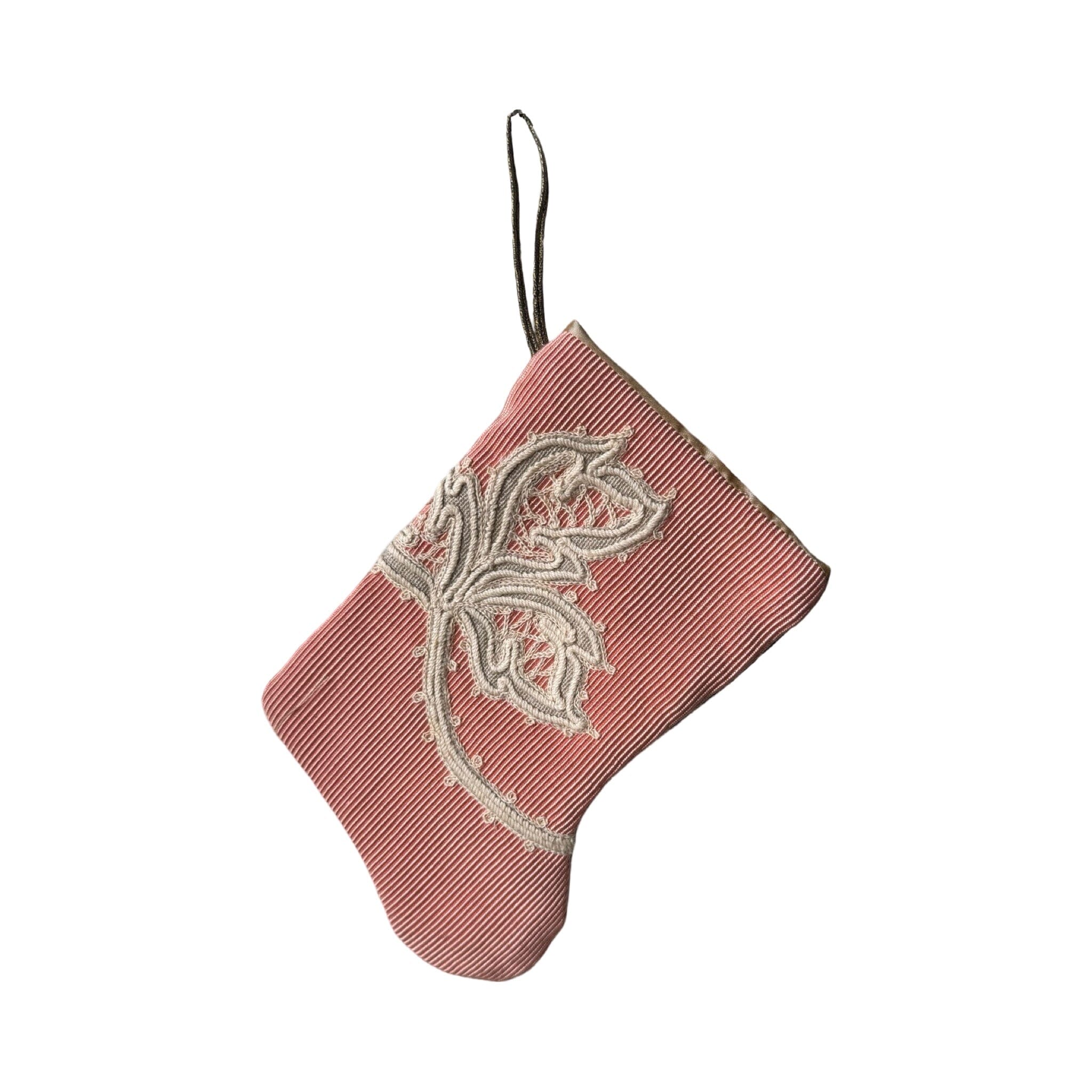 Handmade Mini Stocking from Antique and Vintage Textiles Ornament B. Viz Design P