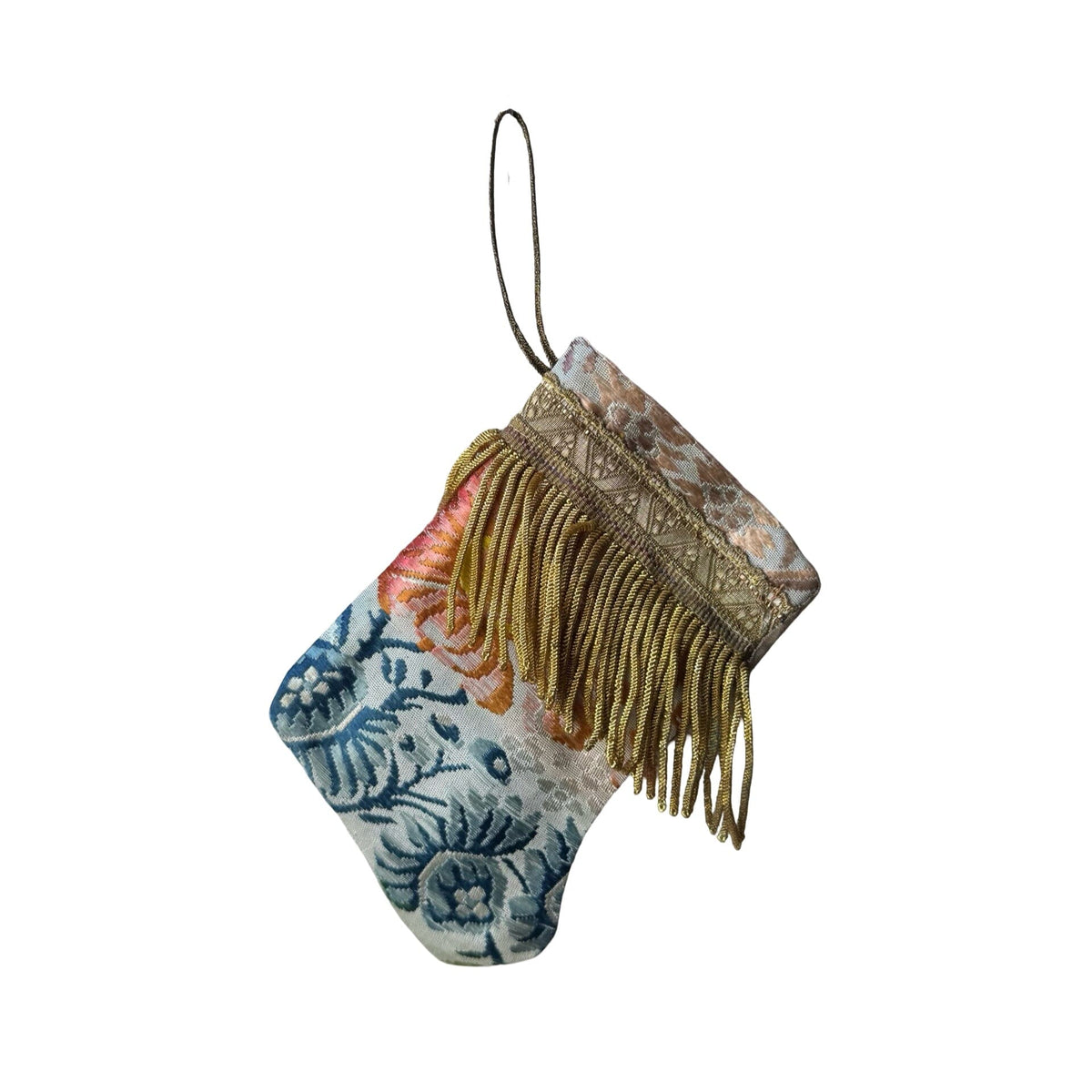 Handmade Mini Stocking from Antique and Vintage Textiles Ornament B. Viz Design T