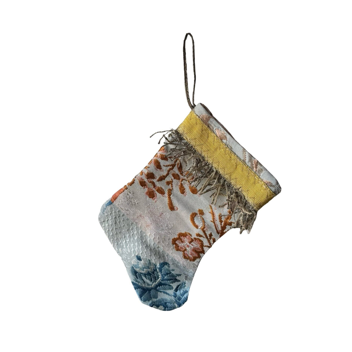 Handmade Mini Stocking from Antique and Vintage Textiles Ornament B. Viz Design X