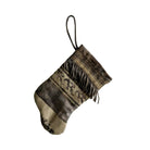Handmade Mini Stocking from Antique Textiles - Aged Gray and Cream Fortuny Ornament B. Viz Design A
