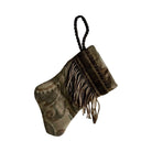 Handmade Mini Stocking from Antique Textiles - Antiqued Blue and Bronze Fortuny Ornament B. Viz Design E