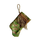 Handmade Mini Stocking from Antique Textiles - Bronzed Gold and Green Fortuny Ornament B. Viz Design E