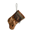 Handmade Mini Stocking from Antique Textiles - Orange and Bronzed Silver Fortuny Ornament B. Viz Design A