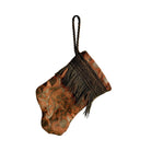 Handmade Mini Stocking from Antique Textiles - Orange and Bronzed Silver Fortuny Ornament B. Viz Design B