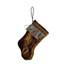 Handmade Mini Stocking from Antique Textiles - Warm Gold Ornament B. Viz Design B