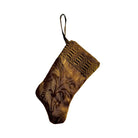 Handmade Mini Stocking from Antique Textiles - Warm Gold Ornament B. Viz Design C