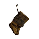 Handmade Mini Stocking from Antique Textiles - Warm Gold Ornament B. Viz Design G