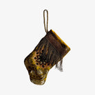 Handmade Mini Stocking from Antique Textiles - Yellow and Metallic Gold Floral Ornament B. Viz Design E