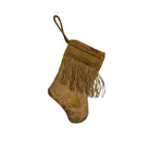Handmade Mini Stocking Made From Vintage Fabric and Trims- Bronze Blush Ornament B. Viz Design A