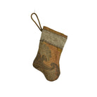 Handmade Mini Stocking Made From Vintage Fabric and Trims- Bronze Blush Ornament B. Viz Design E
