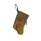 Handmade Mini Stocking Made From Vintage Fabric and Trims- Bronze Blush Ornament B. Viz Design F