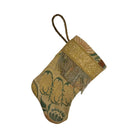Handmade Mini Stocking Made From Vintage Fabric and Trims- Green and Gold Ornament B. Viz Design J