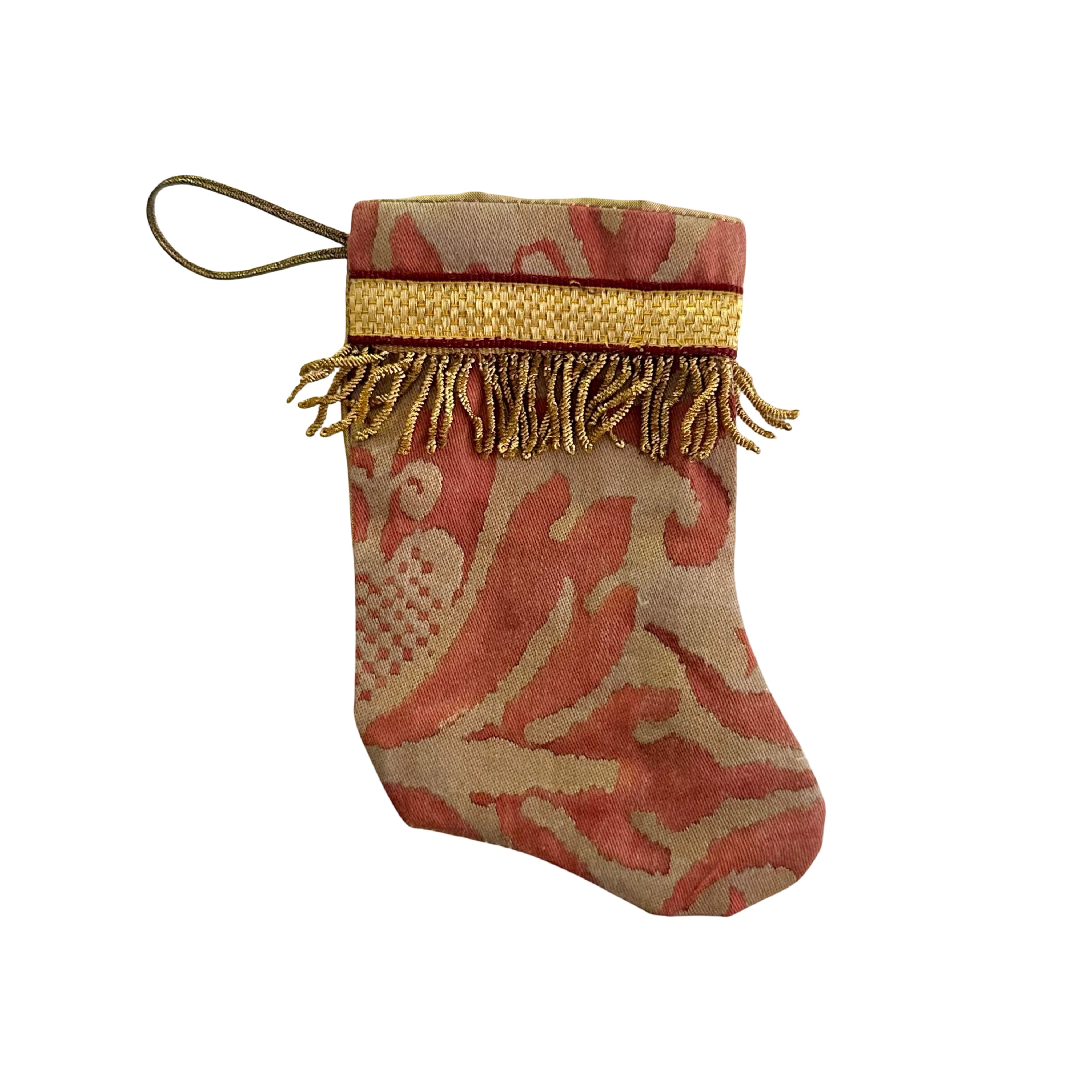 Handmade Mini Stocking Ornament from Antique and Vintage Textiles Ornament B. Viz Design A