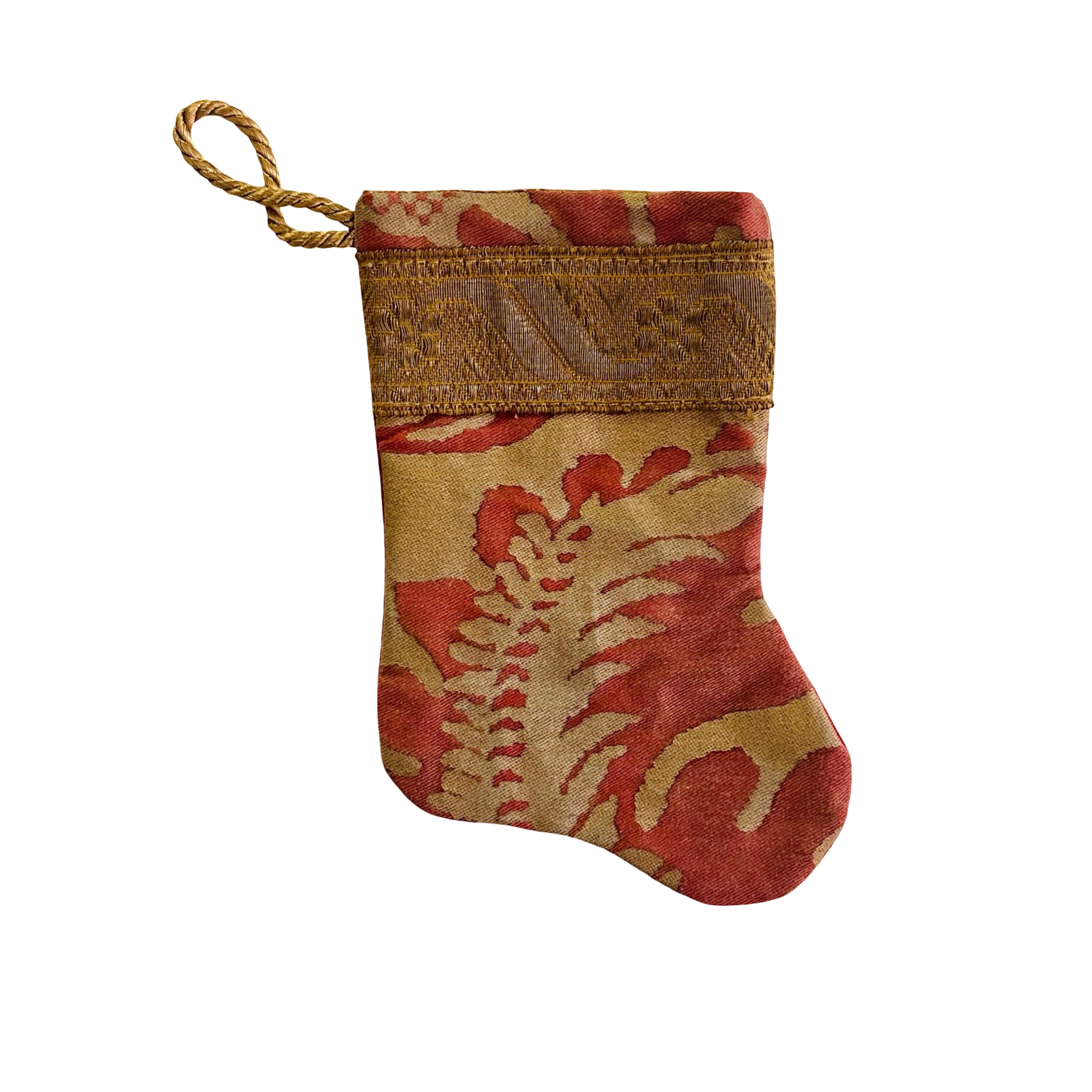 Handmade Mini Stocking Ornament from Antique and Vintage Textiles Ornament B. Viz Design B