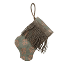 Handmade Mini Stocking Ornament from Antique & Vintage Textiles, Trims | Mint Fortuny Ornament B. Viz Design B