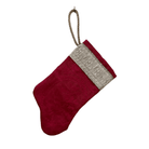 Handmade Mini Stocking Ornament from Antique & Vintage Textiles, Trims | Red Silk Ornament B. Viz Design A
