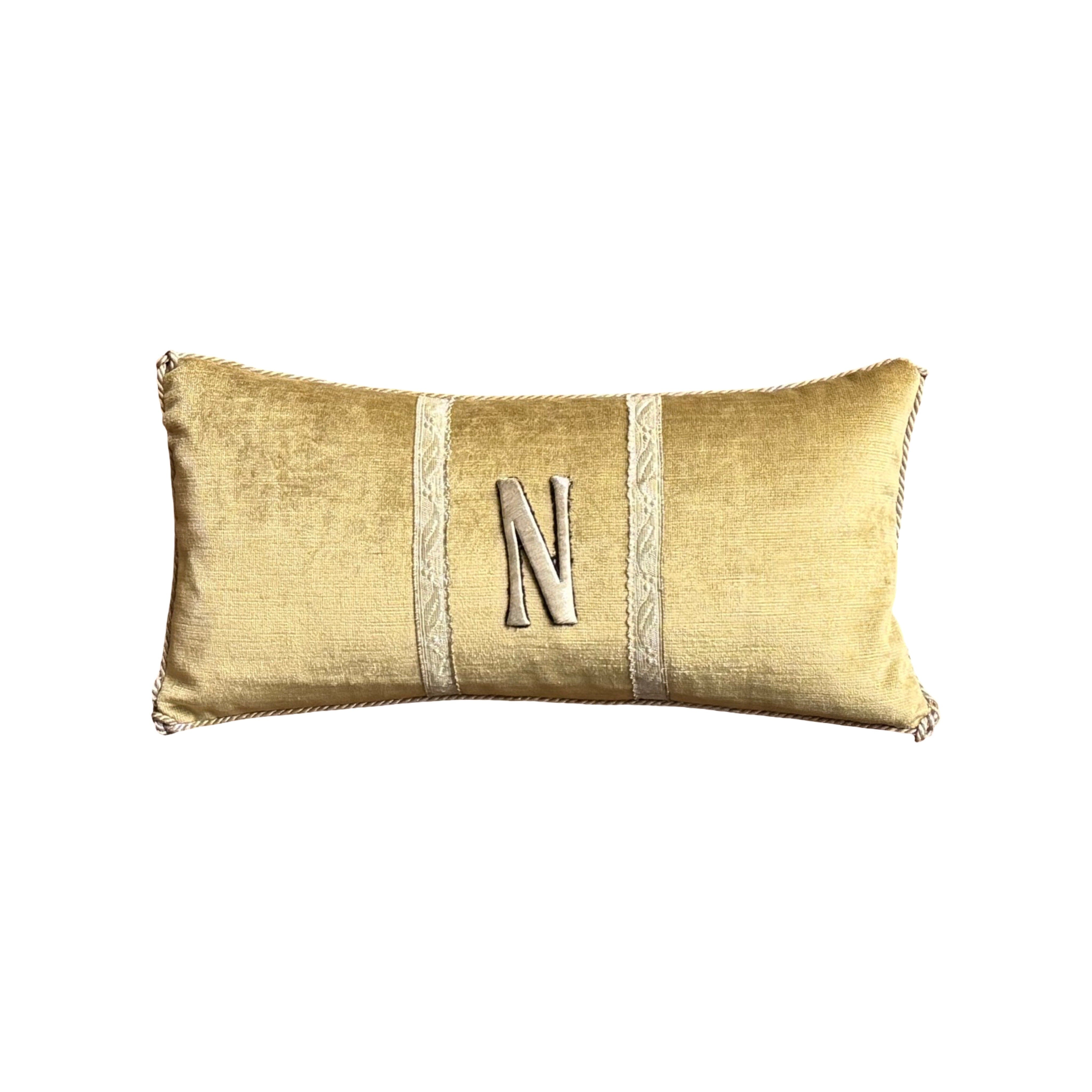 Initial "N" Pillow (#A071725 | 7.5 x 15") Custom Pillows B. Viz Design