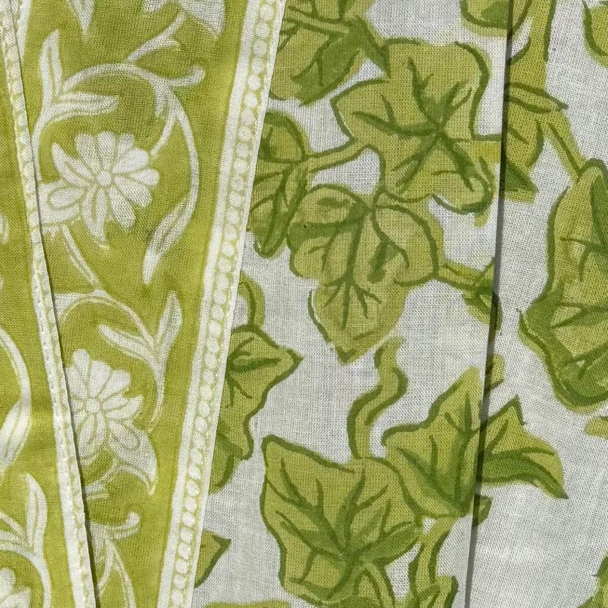 Ivy Block Print Kimono Robe Robe Pacific & Rose Textiles