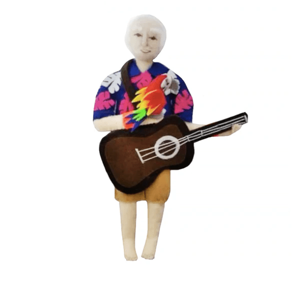 "Jimmy Buffett" Felt Ornament Silk Road Bazaar