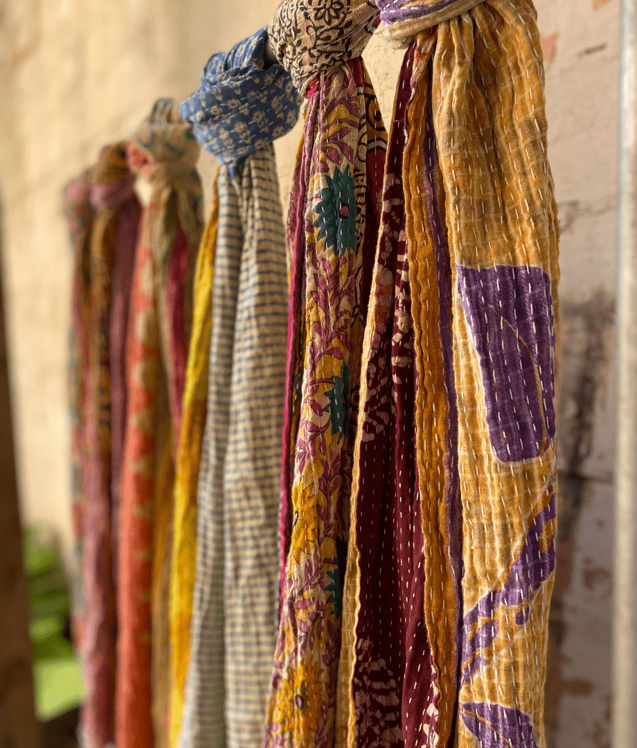Kantha Scarf Scarves | Made From Recycled Cotton Saris Seeds