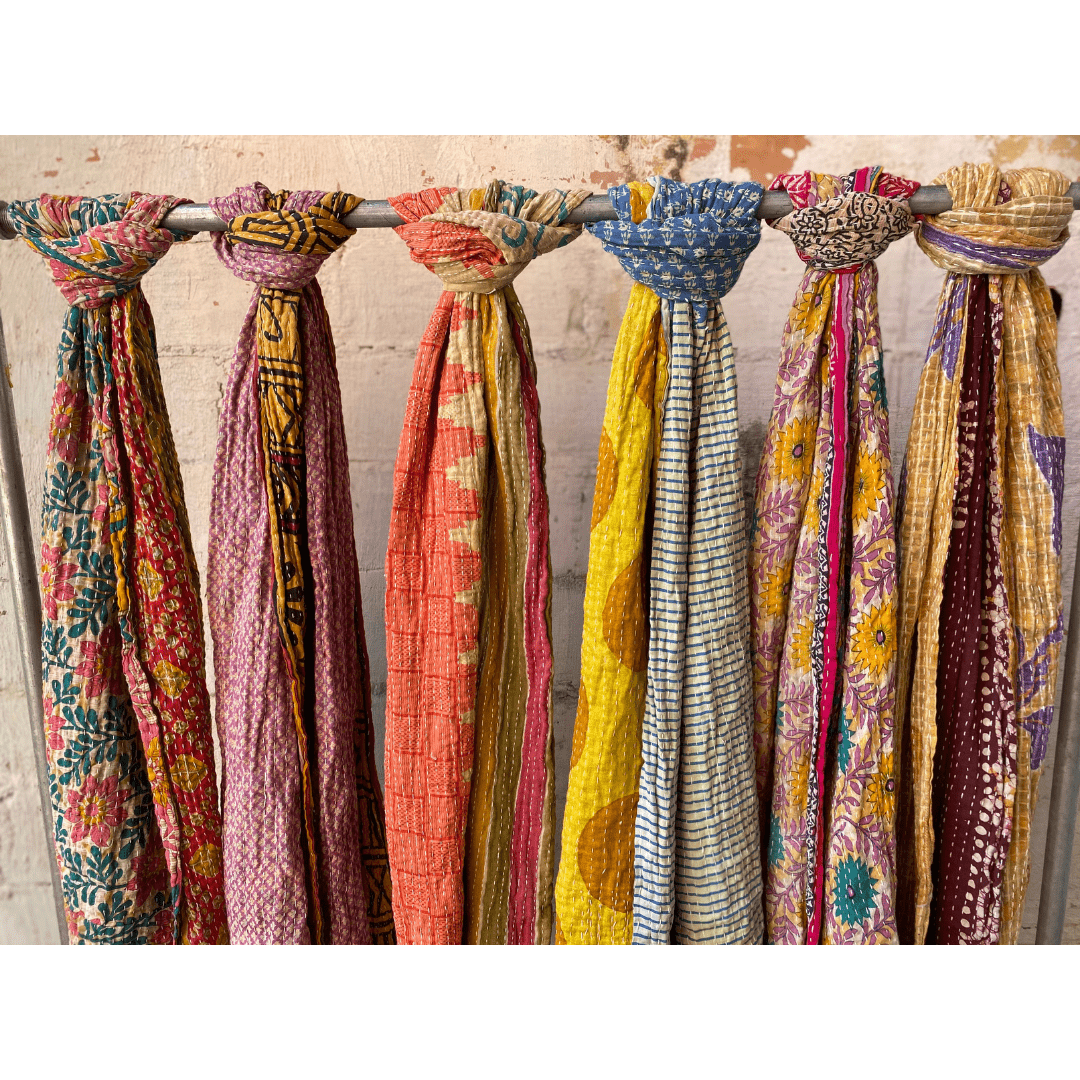 Kantha Scarf Scarves | Made From Recycled Cotton Saris Seeds