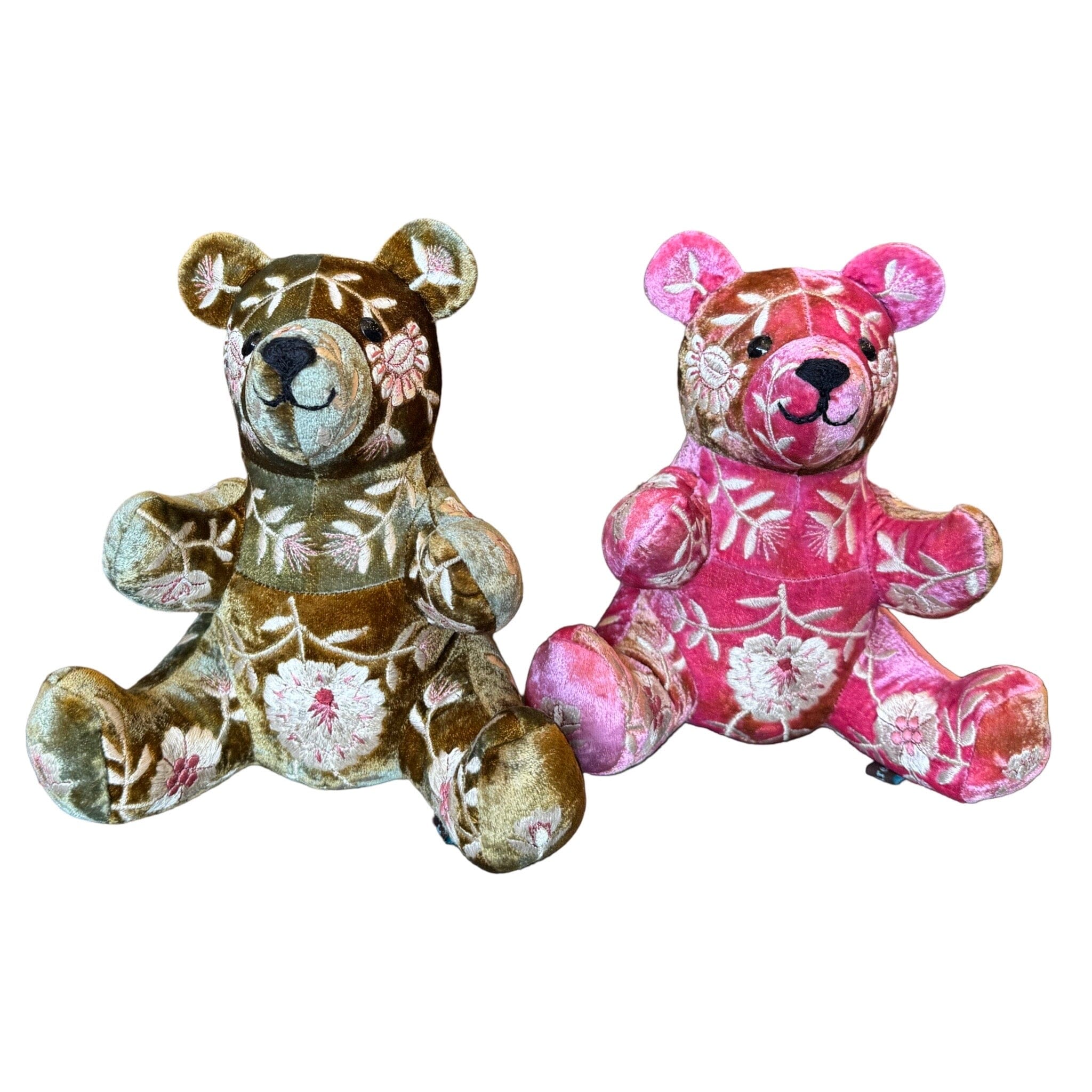 KENSINGTON Hand Embroidered Silk Velvet Big Bear Objet d'Art Anke Drechsel