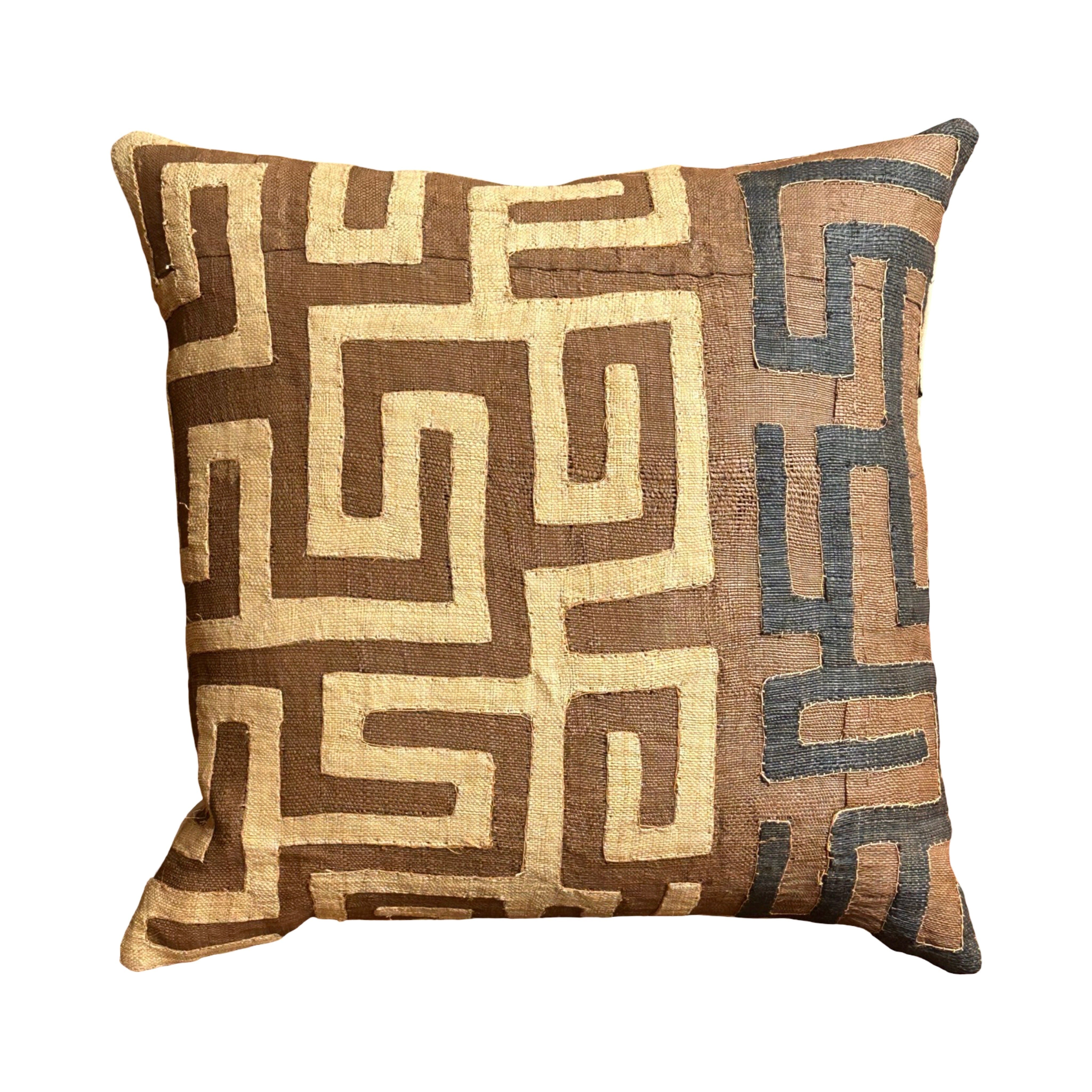 Kuba Cloth Pillow (#E031025 | 22.5" x 22.5") Pillows B. Viz Design