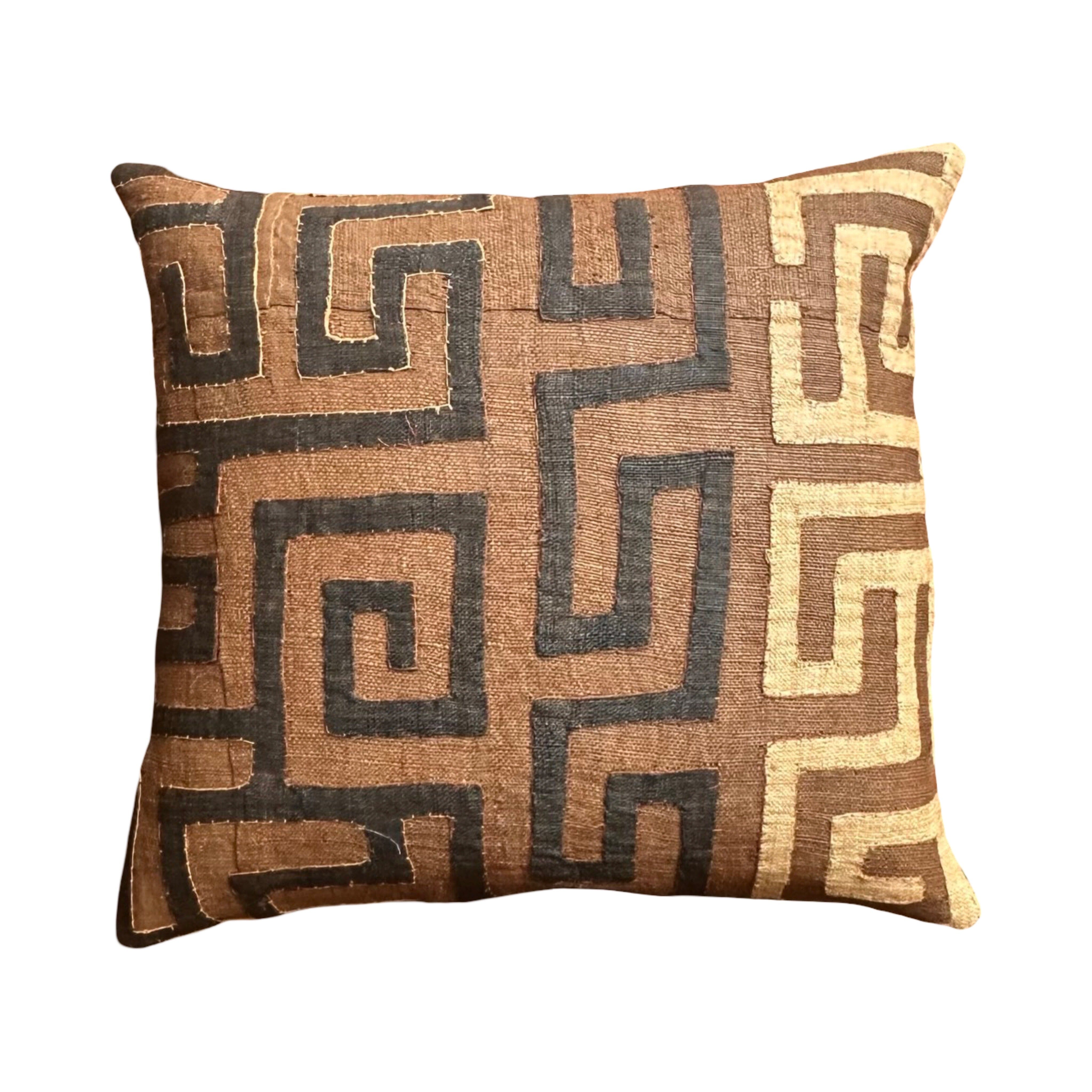 Kuba Cloth Pillow (#E031125 | 22.5" x 21.5") Pillow B. Viz Design