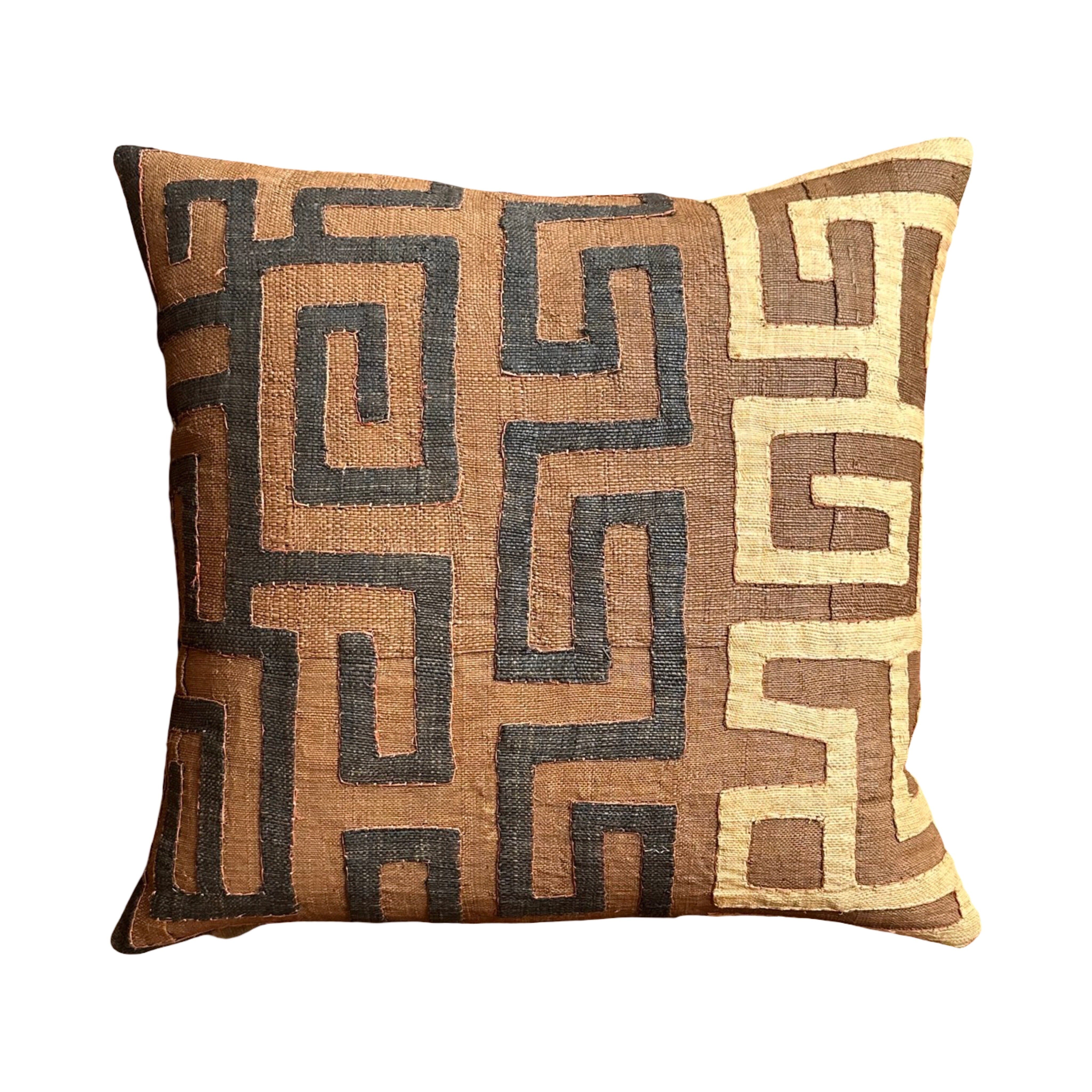 Kuba Cloth Pillow (#E031225 | 22" x 22.25") Pillows B. Viz Design