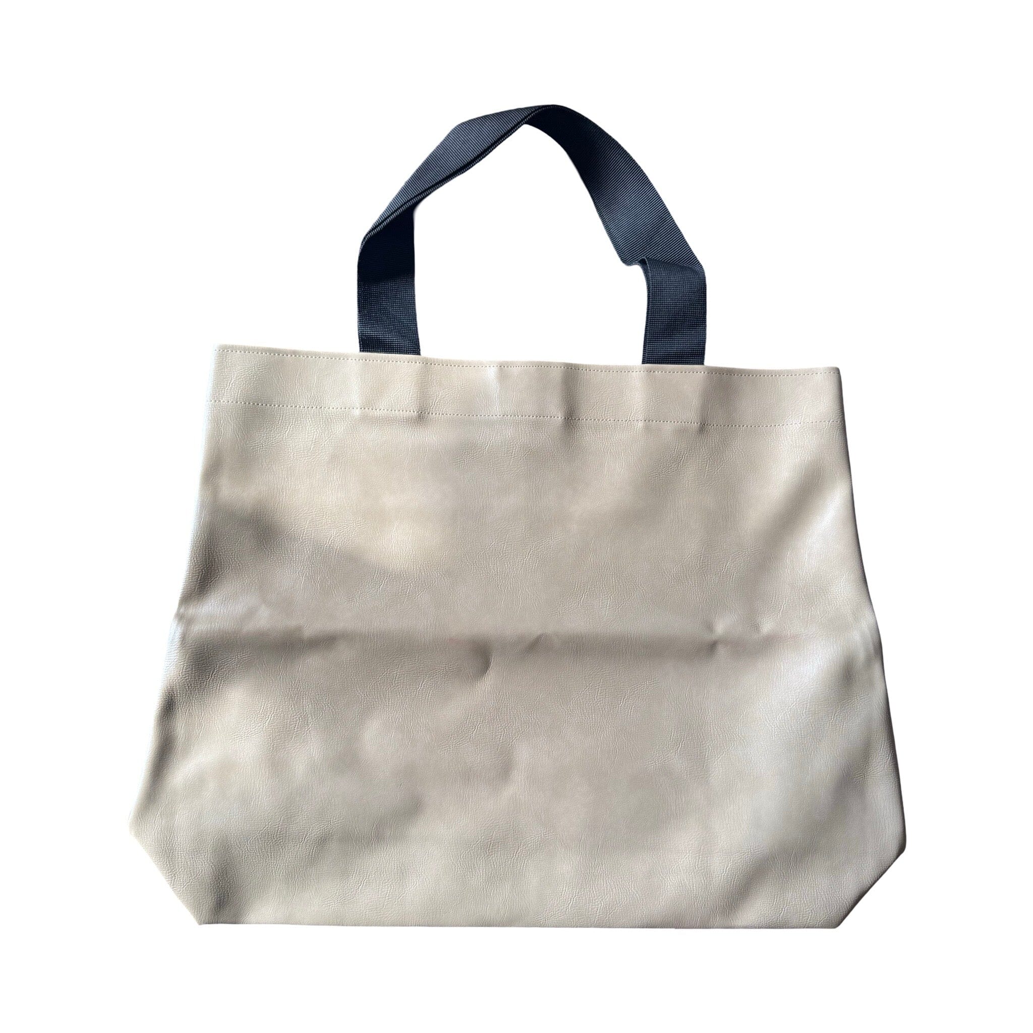 Large Carrier Tote Made with Recycled Plastic from Thailand Bag Baanpueng Handmade Shop Beige