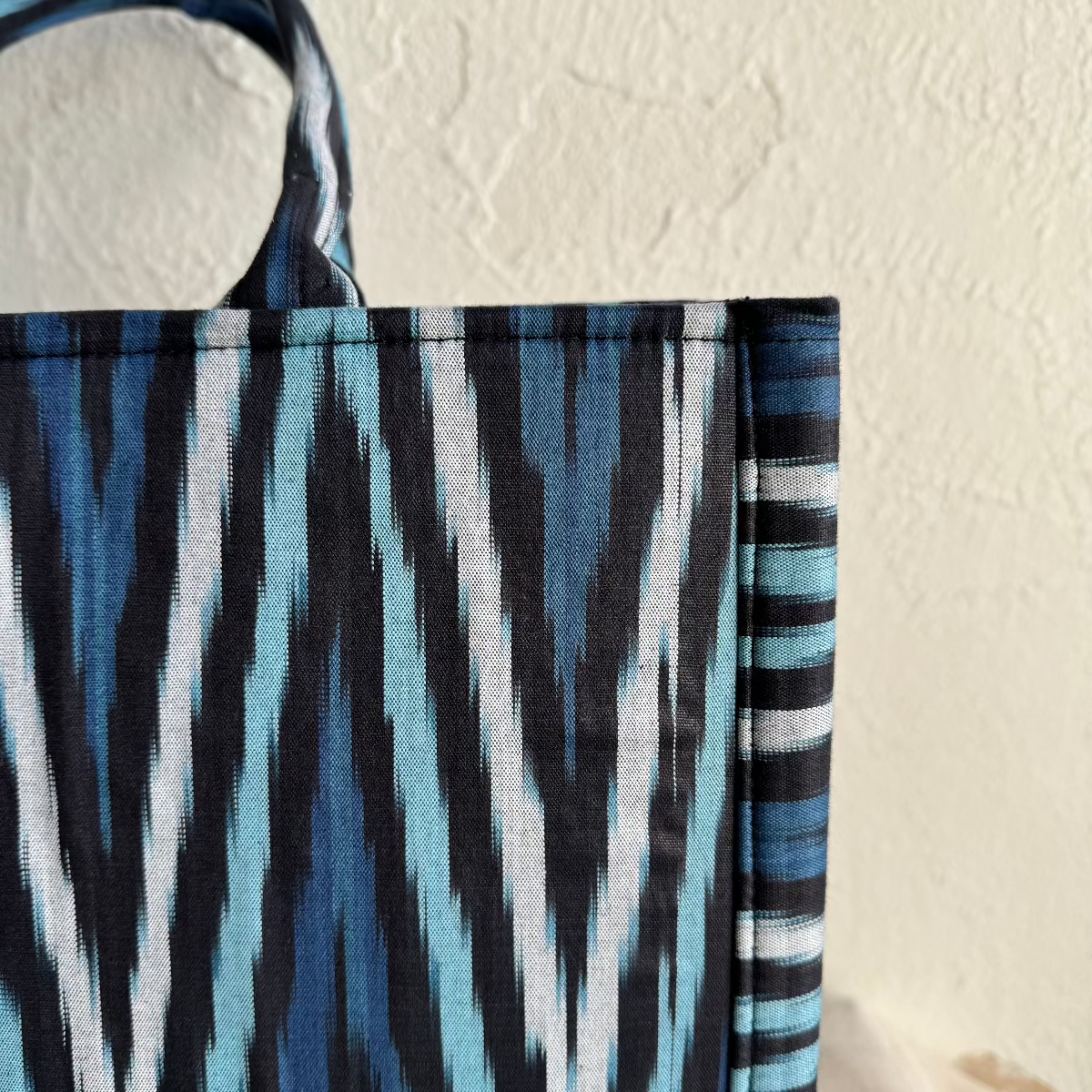 Large Square Silk Ikat Tote from Uzbekistan Tote Fergana Aziz
